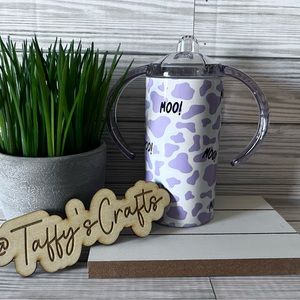12oz Purple Cow Print Tumbler